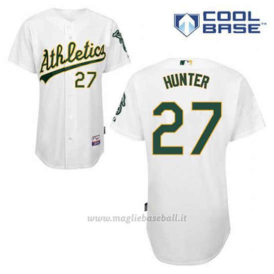 Maglia Baseball Uomo Oakland Athletics Catfish Hunter 27 Bianco 1ªCool Base